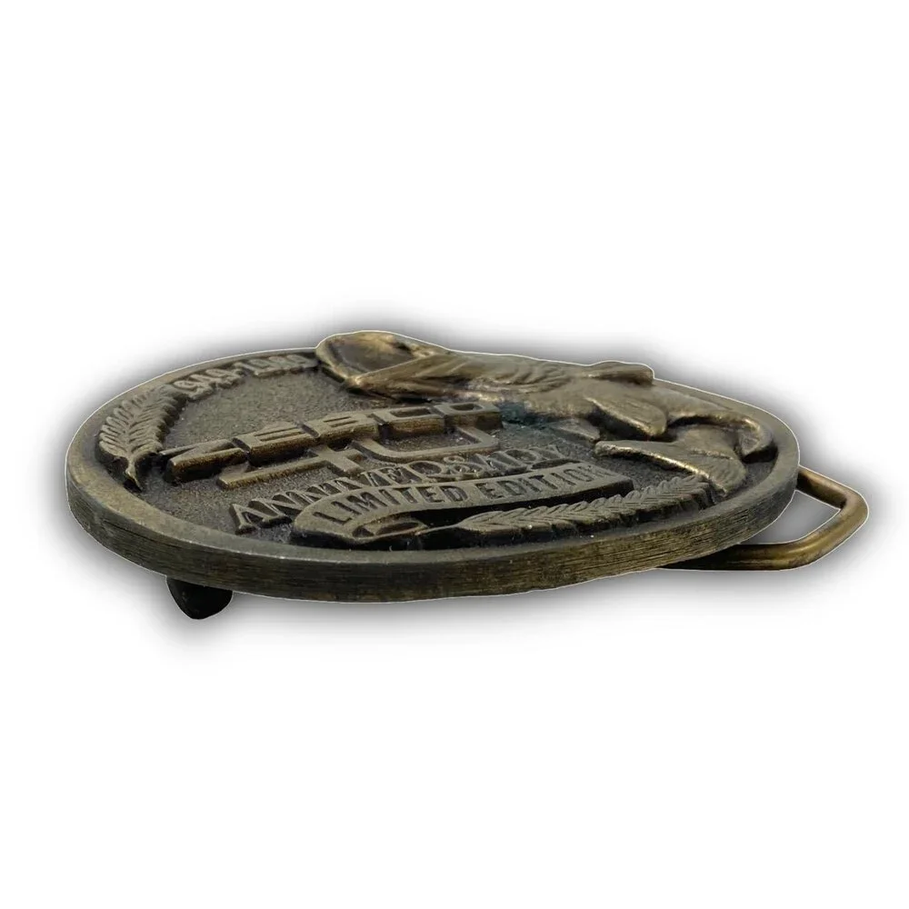 Belt Buckle 1989 Vintage 40th Anniversary ZEBCO Bass Fishing Tackle Fish Fishing